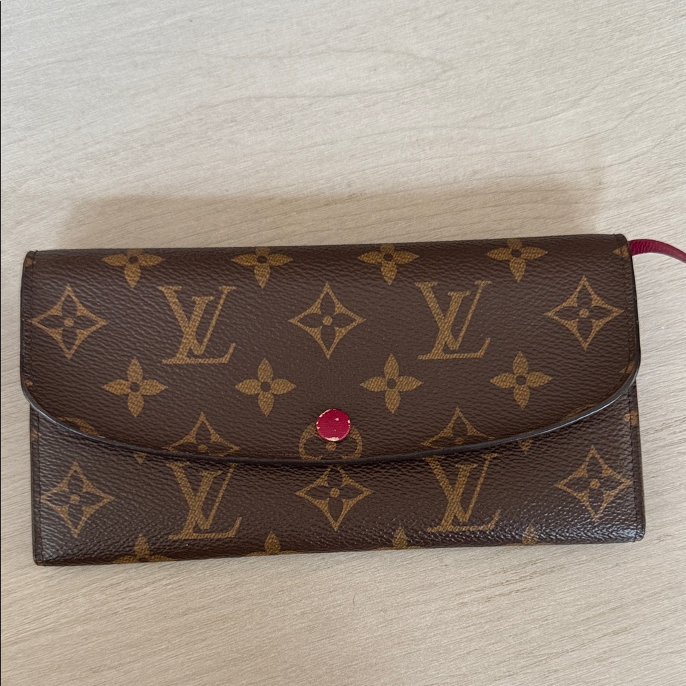 Louis Vuitton Emilie Monogram Wallet with Fuchsia